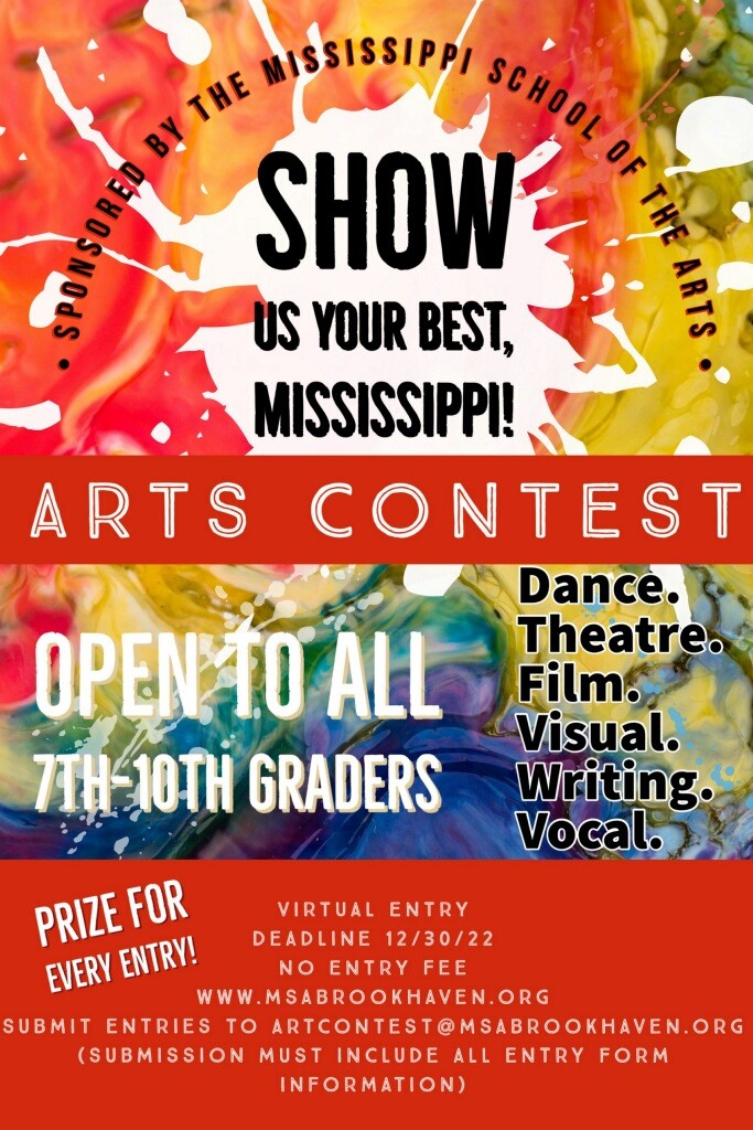 Show Us Your Best, Mississippi! 20222023 Art Contest Mississippi School of the Arts